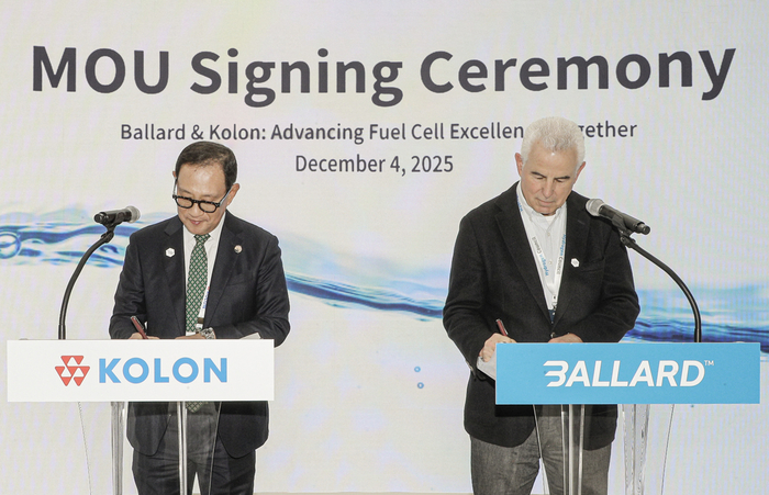 Kolon Industries and Ballard Power Systems Sign MOU on Hydrogen Fuel Cells Collaboration