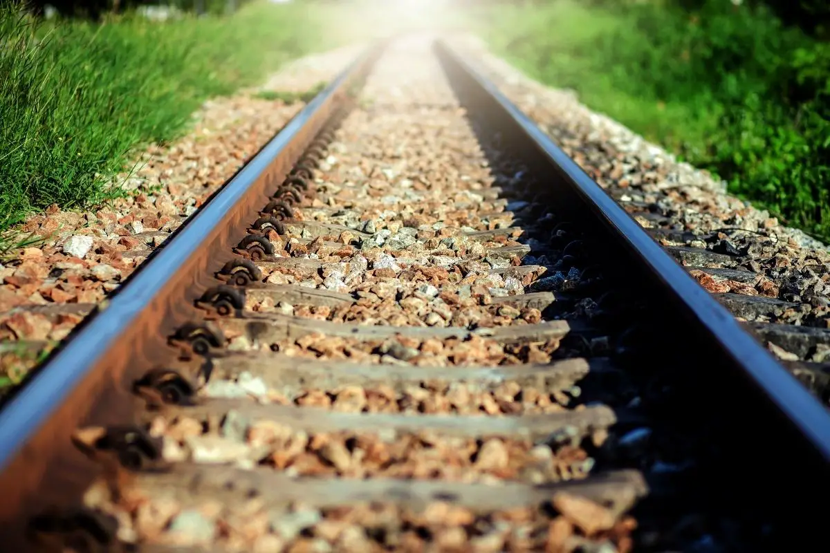 Fuel cell locomotive - railway and sunlight
