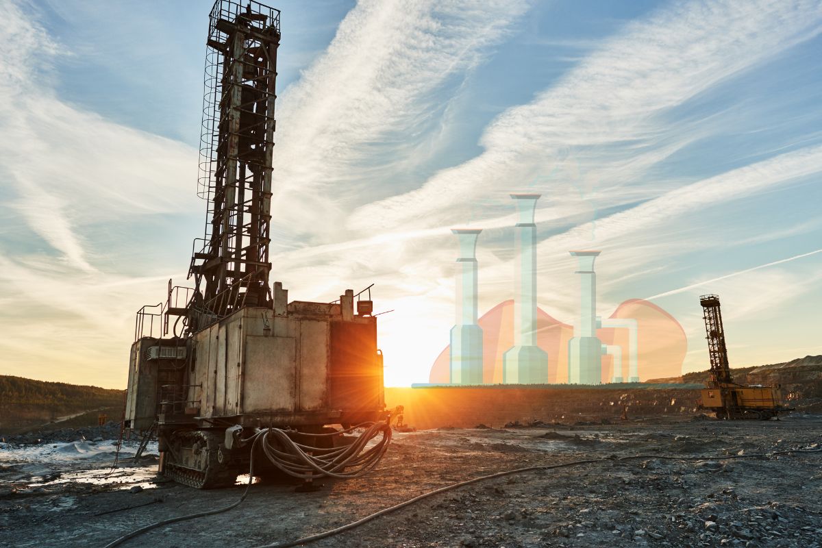 Geothermal energy - Drills at dusk