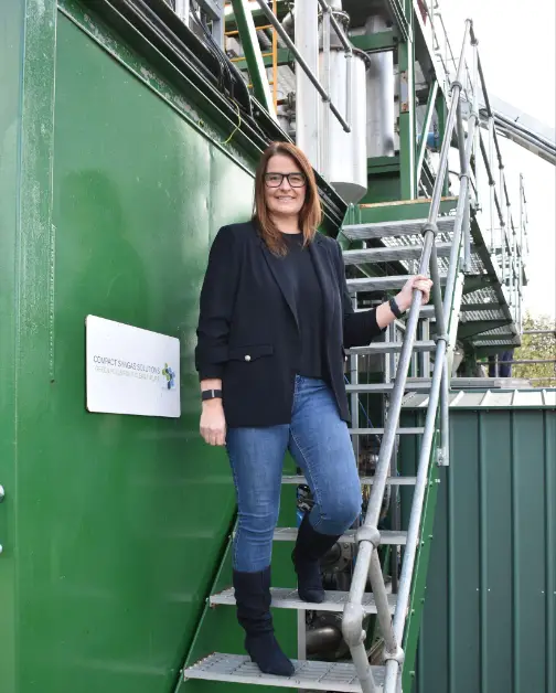 Karen Taylor at the waste-to-hydrogen plant